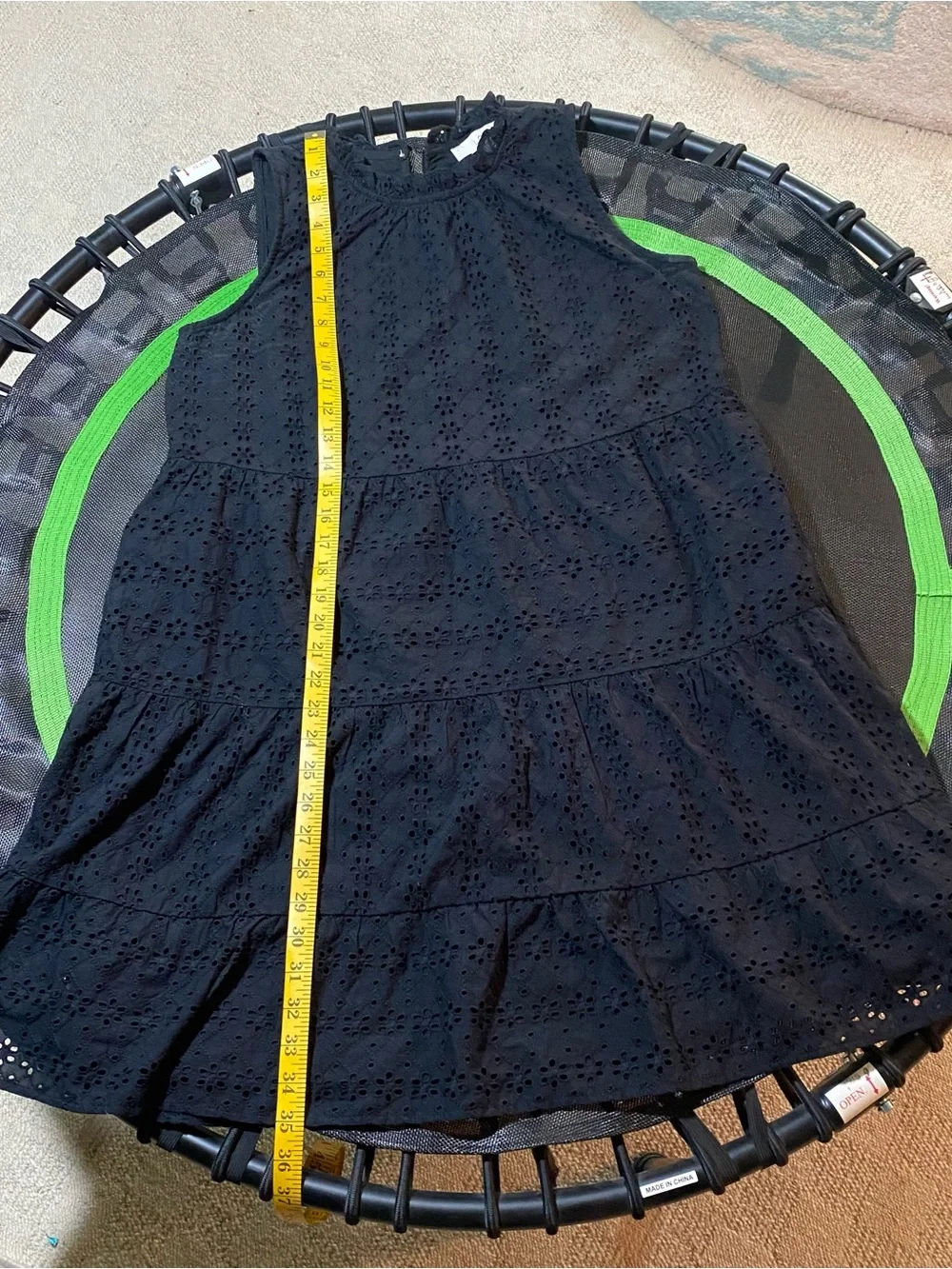 LOFT sleeveless sundress Black Eyelet Tiered with ruffle details - Picture 9 of 13